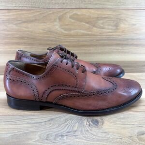 Antonio Maurizi Wingtip Brogue Oxfords 10 EU 43 Brown Leather Burnished Leather